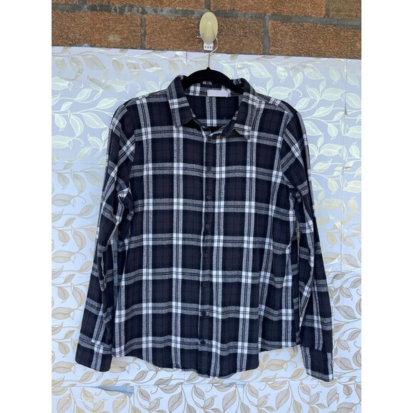 CP Shades Tops - CP Shades M Plaid Flannel 100% Cotton Linen-Feel Made in USA Grunge Coastal Core